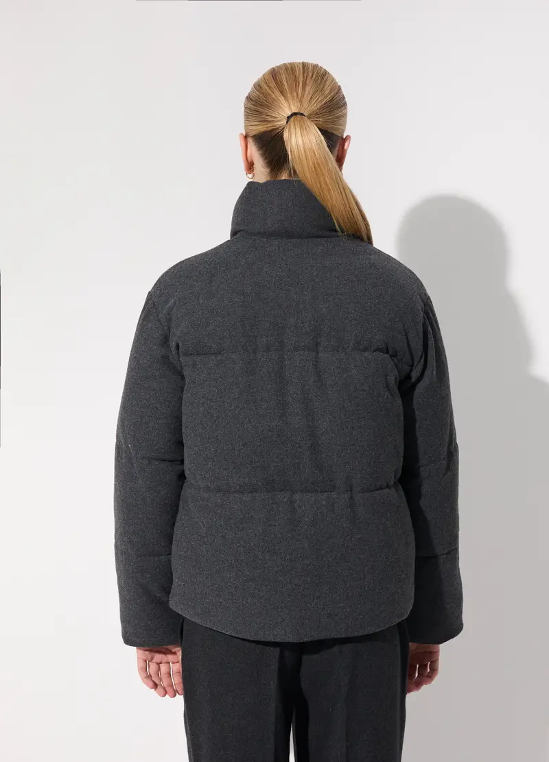 Giubbino Imbottito A Collo Alto Donna, Unisex, Grigio melange miniatura 3