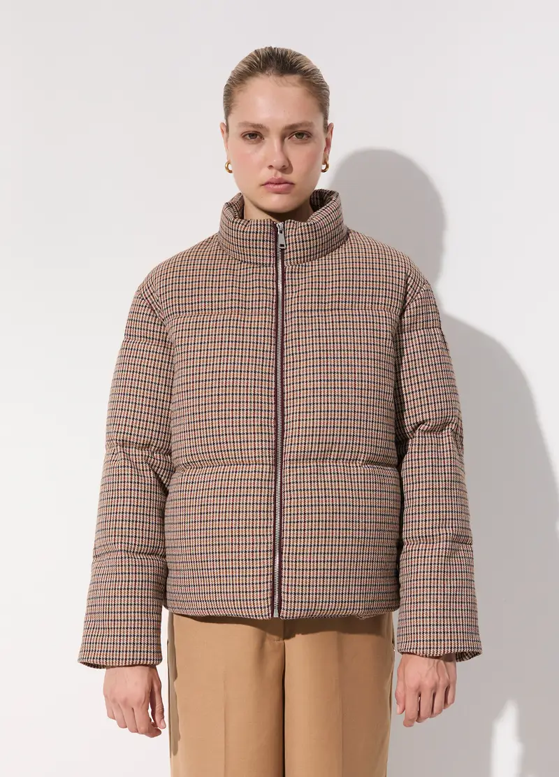 Giubbino Imbottito A Collo Alto Donna, Unisex, Marrone chiaro miniatura 2