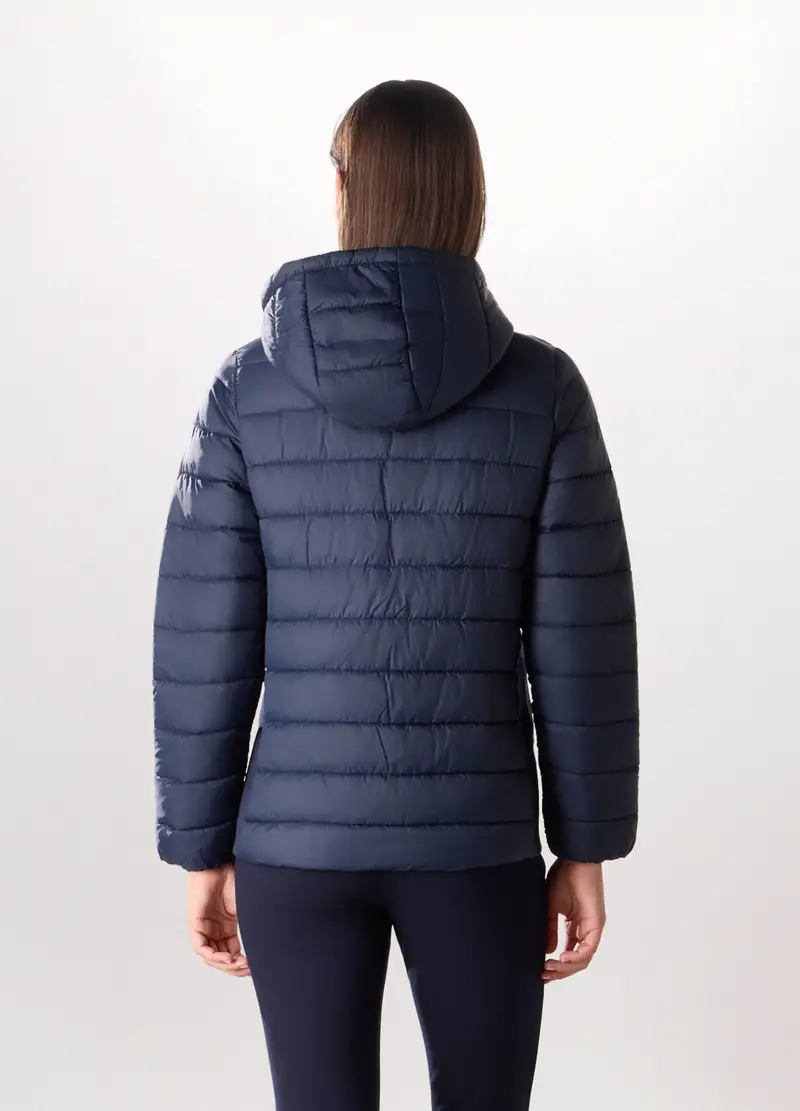 Giubbino Imbottito Con Cappuccio Donna, Blu navy miniatura 2