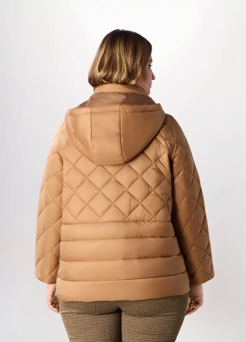 Giubbino Imbottito Con Cappuccio Donna Curvy, Arancione chiaro miniatura 2