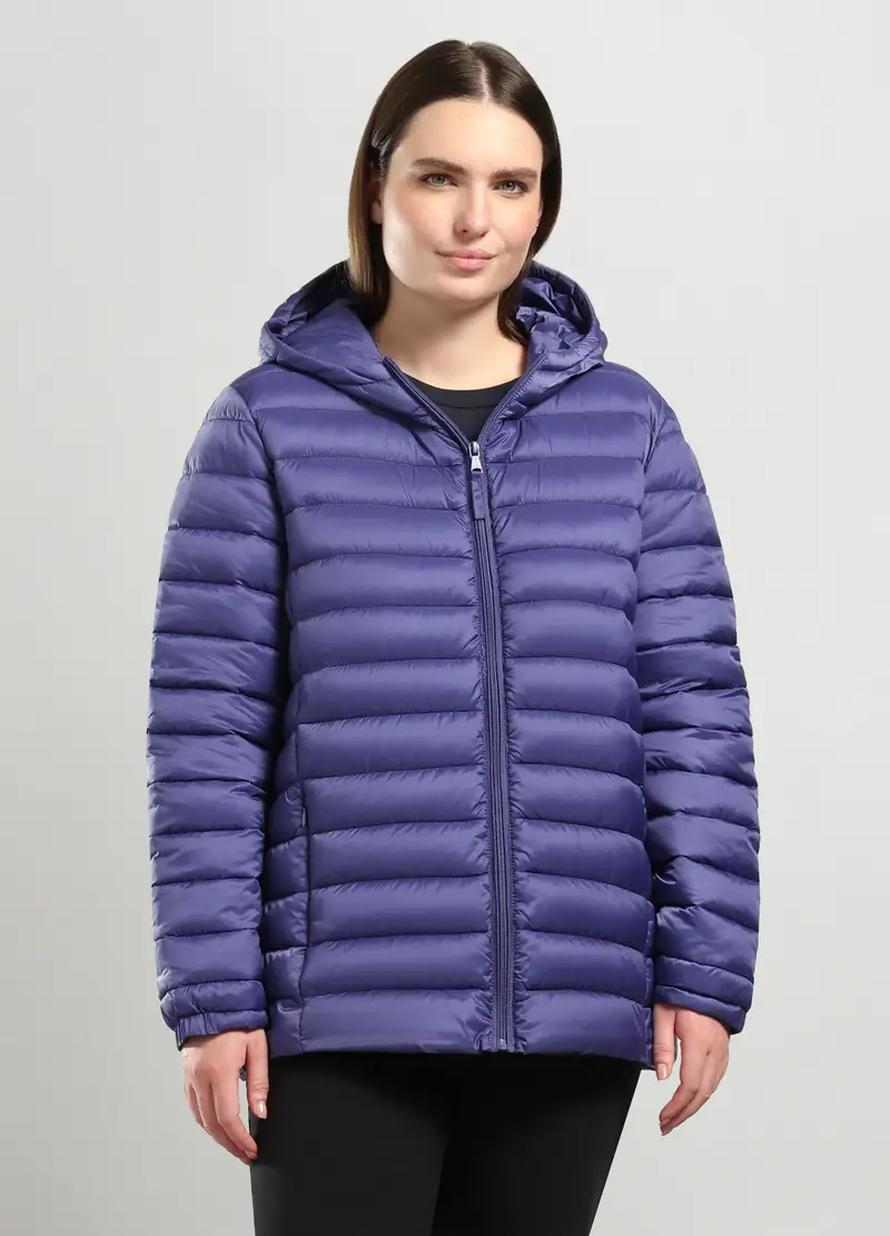 Giubbino Imbottito Con Cappuccio Donna Curvy, Viola lavanda