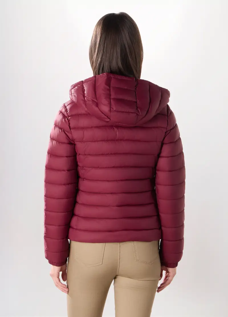 Giubbino Imbottito Con Cappuccio Donna, Rosso scuro miniatura 2