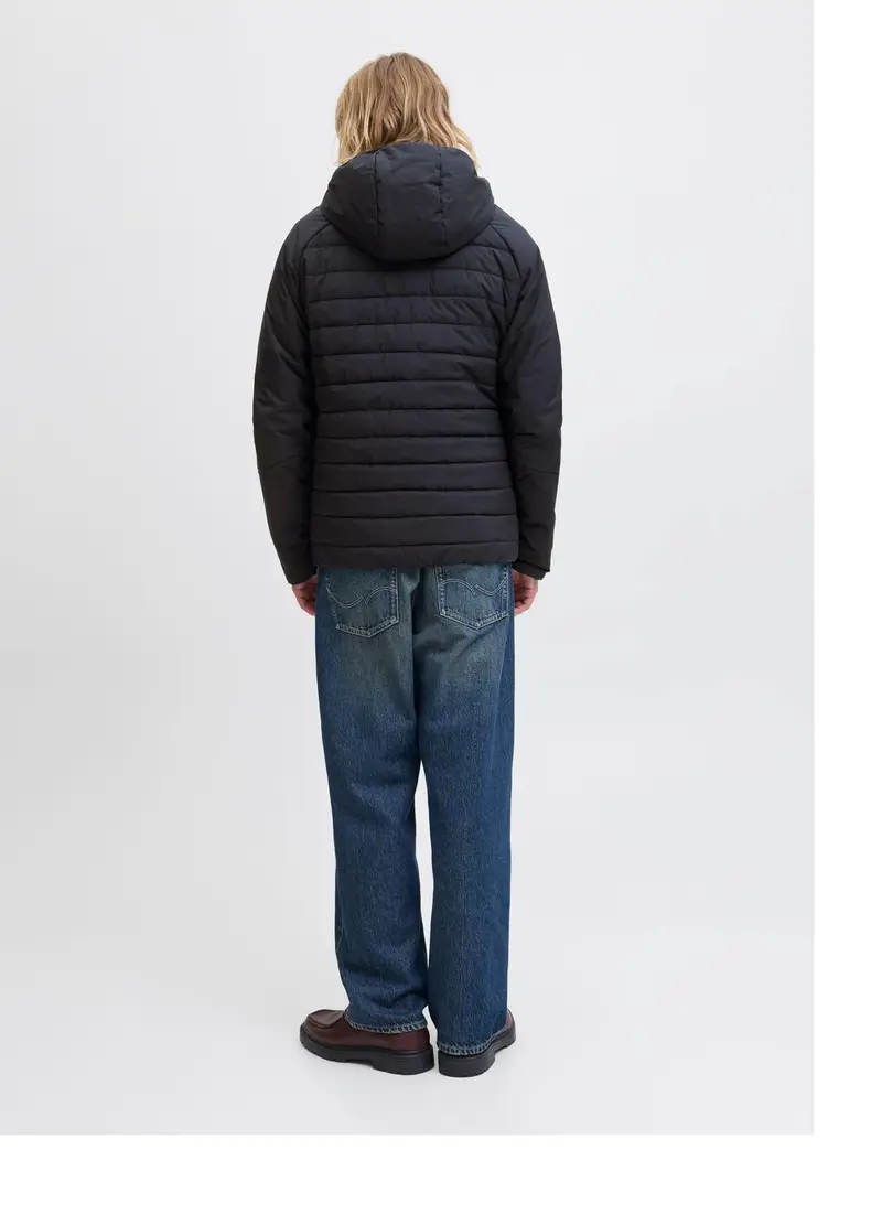 Giubbino Imbottito Con Cappuccio Uomo, Unisex, Nero miniatura 2