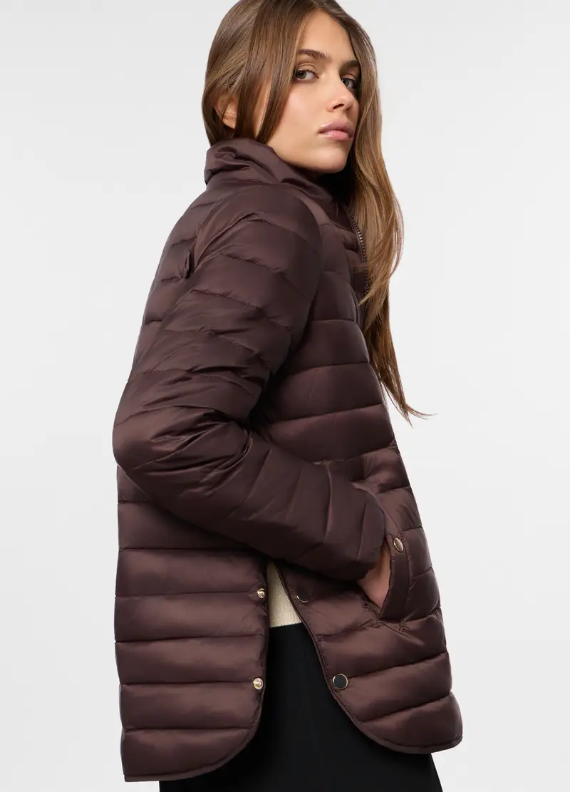 Giubbino Imbottito Donna, Marrone cioccolato miniatura 3