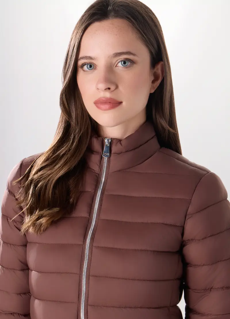 Giubbino Imbottito Donna, Marrone scuro miniatura 3