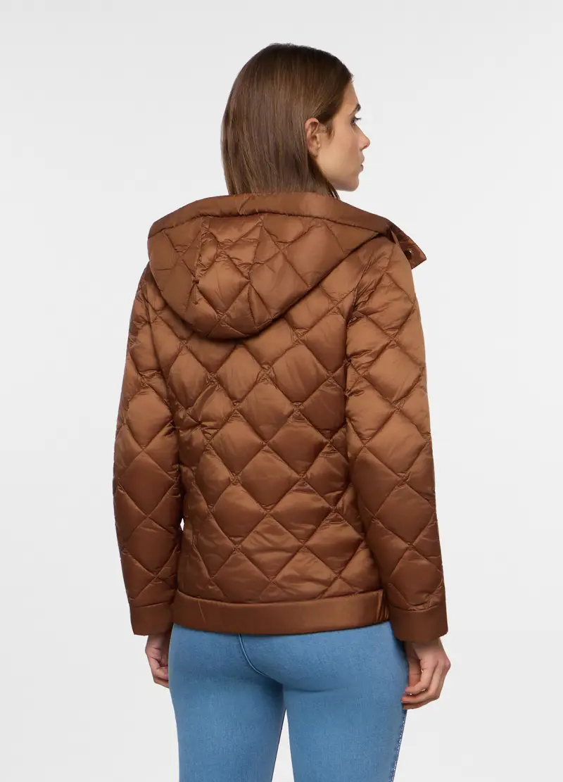 Giubbino Imbottito Donna, Marrone scuro miniatura 2