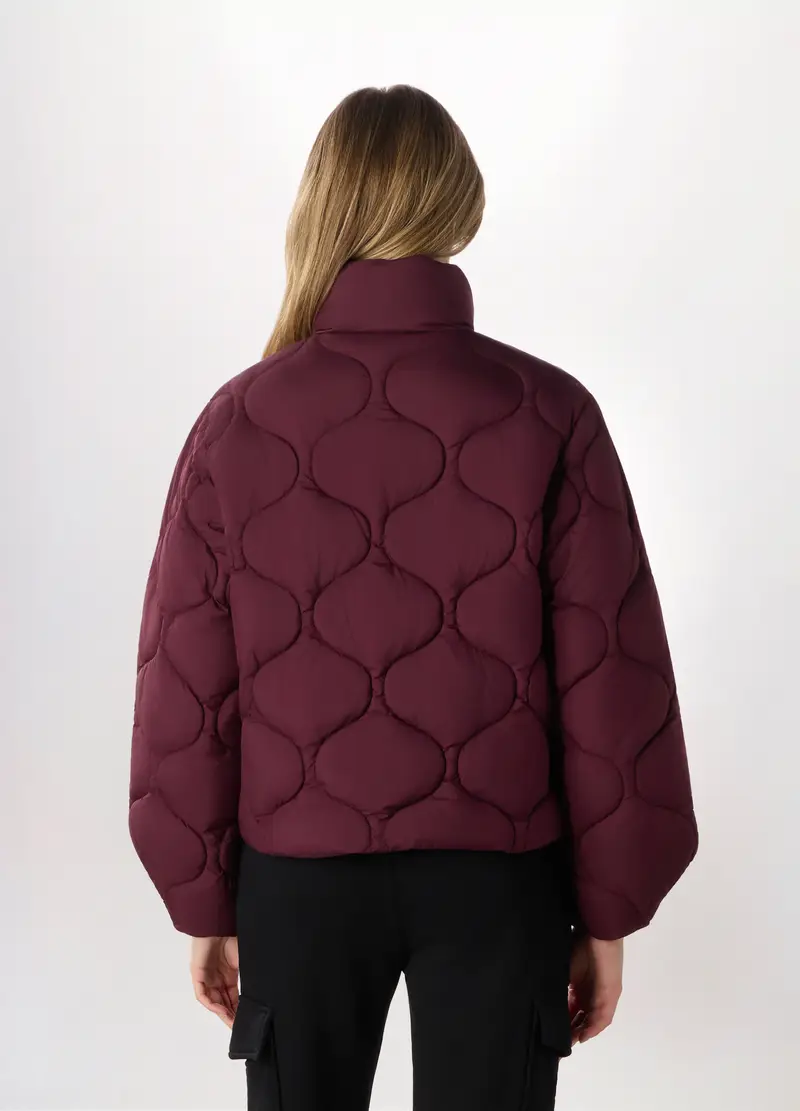 Giubbino Imbottito Donna, Rosso scuro miniatura 2