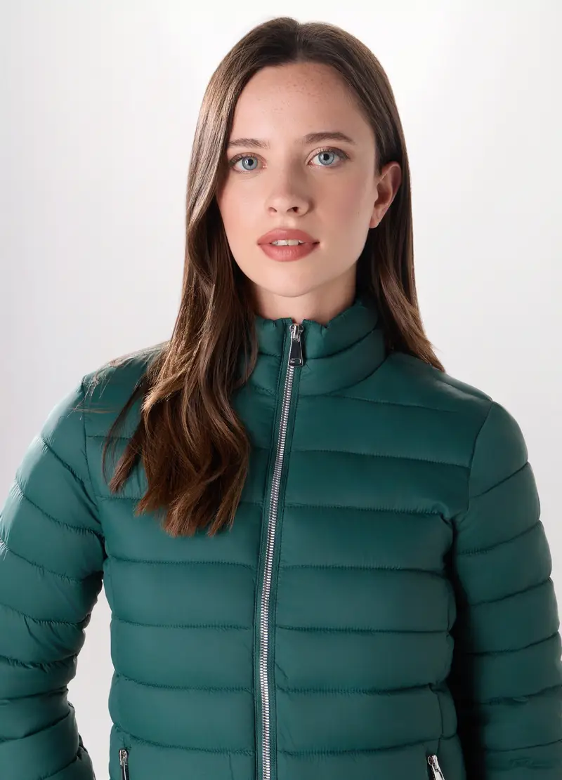 Giubbino Imbottito Donna, Verde scuro miniatura 3