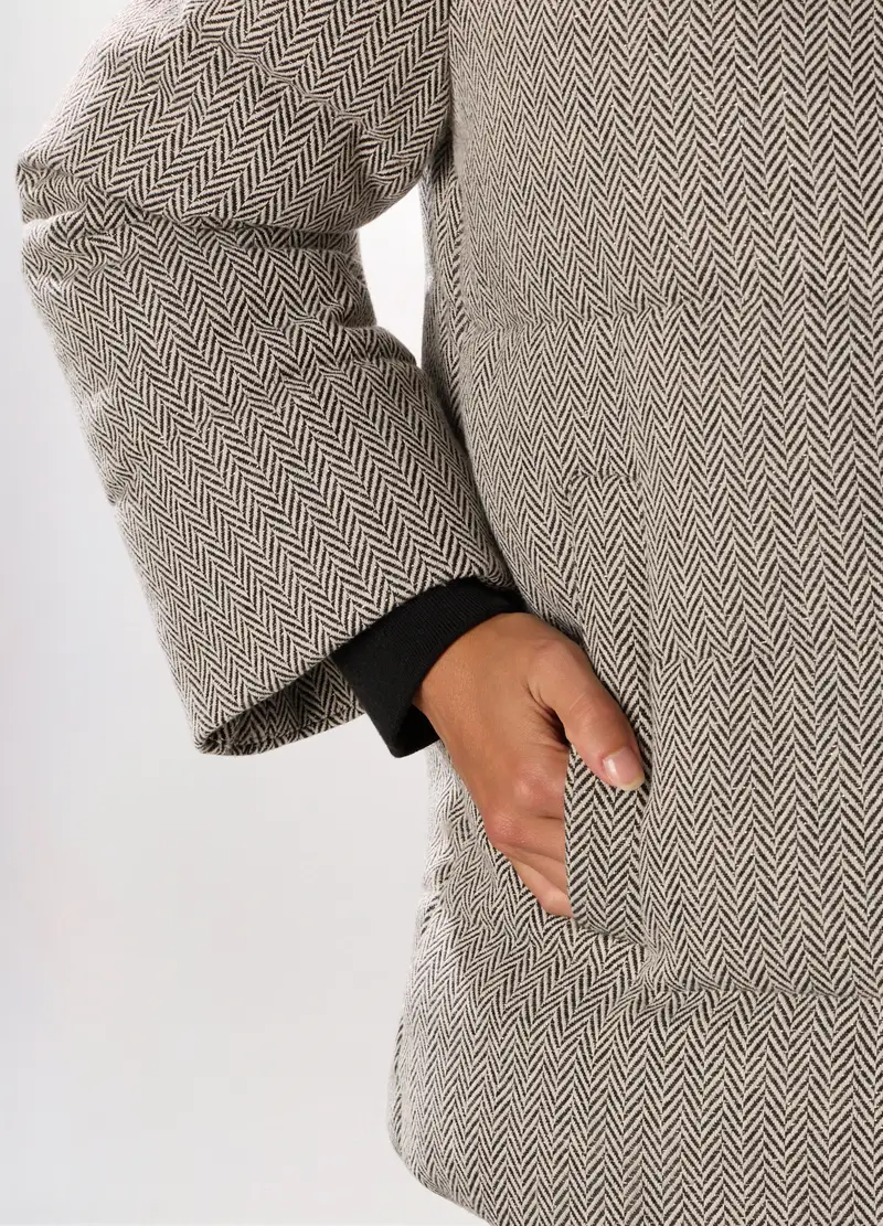 Giubbino Imbottito Jacquard Donna, Nero/Grigio miniatura 3