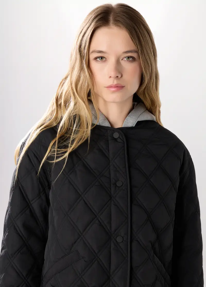 Giubbino Imbottito Leggero Donna, Nero miniatura 3
