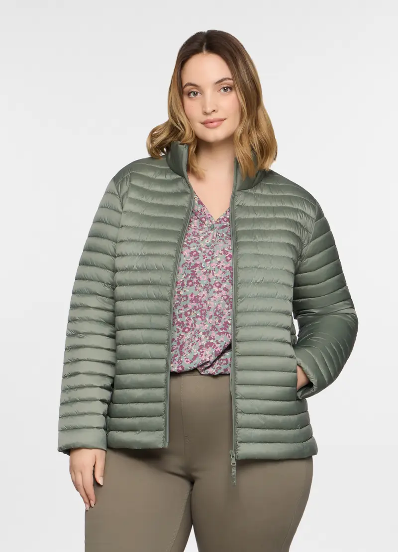 Giubbino Imbottito Regular Fit Donna Curvy, Verde oliva