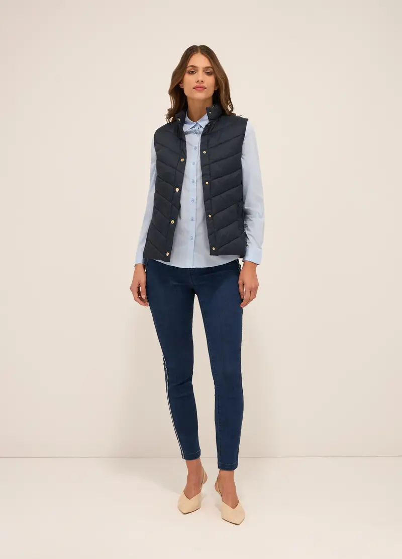 Upim, Giubbino Imbottito Smanicato Donna, Blu navy, Taglia: M