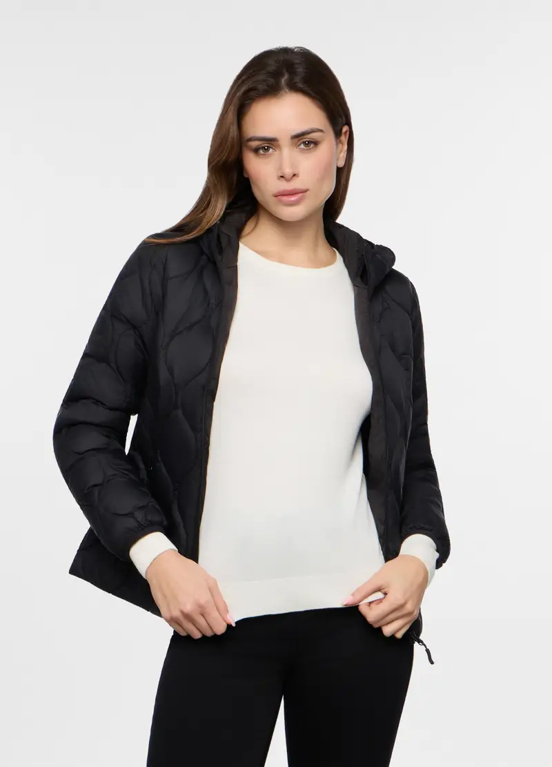 Giubbino Imbottito Trapuntato Donna, Nero