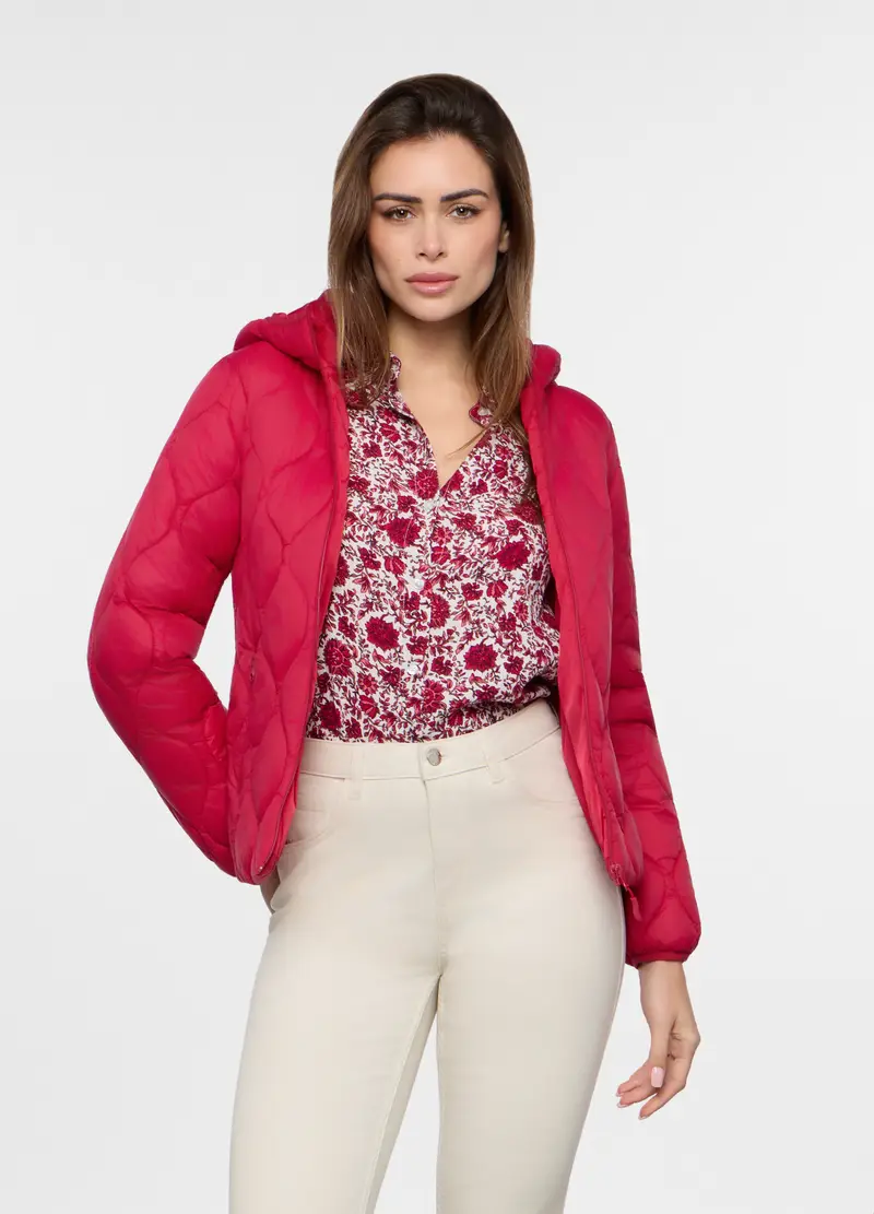 Giubbino Imbottito Trapuntato Donna, Rosso aragosta