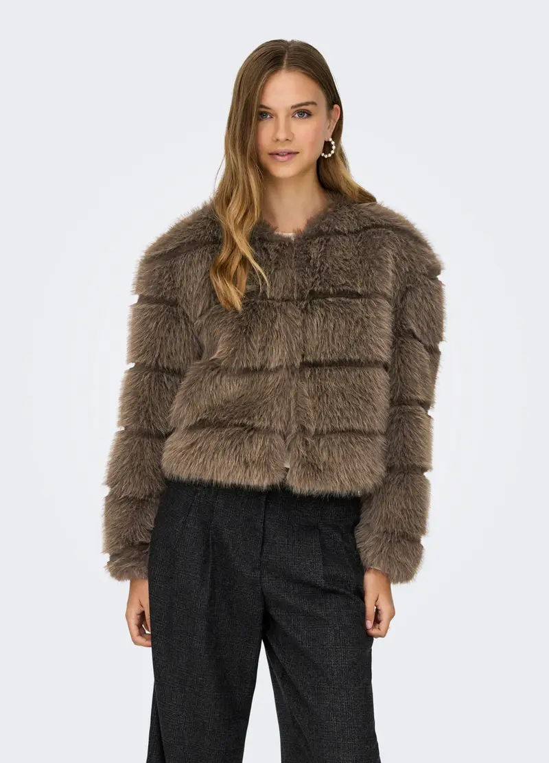Giubbino In Eco Fur Donna, Unisex, Marrone chiaro