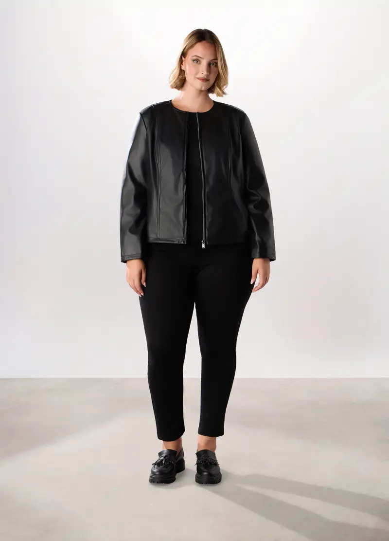 Giubbino In Ecopelle Donna Curvy, Nero