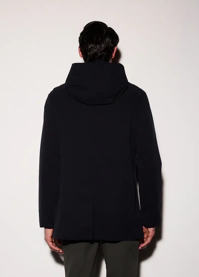 Giubbino In Tessuto Tecnico Con Cappuccio Uomo, Nero miniatura 2