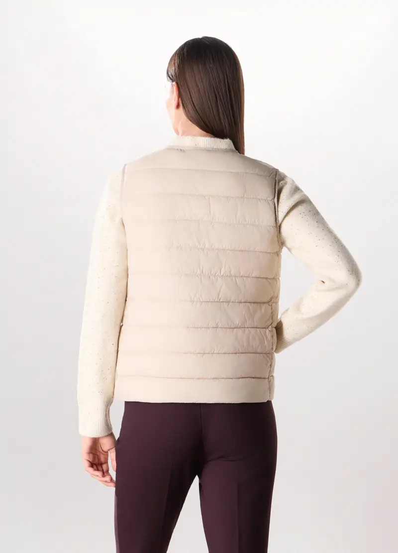 Giubbino Smanicato Donna, Bianco panna miniatura 2