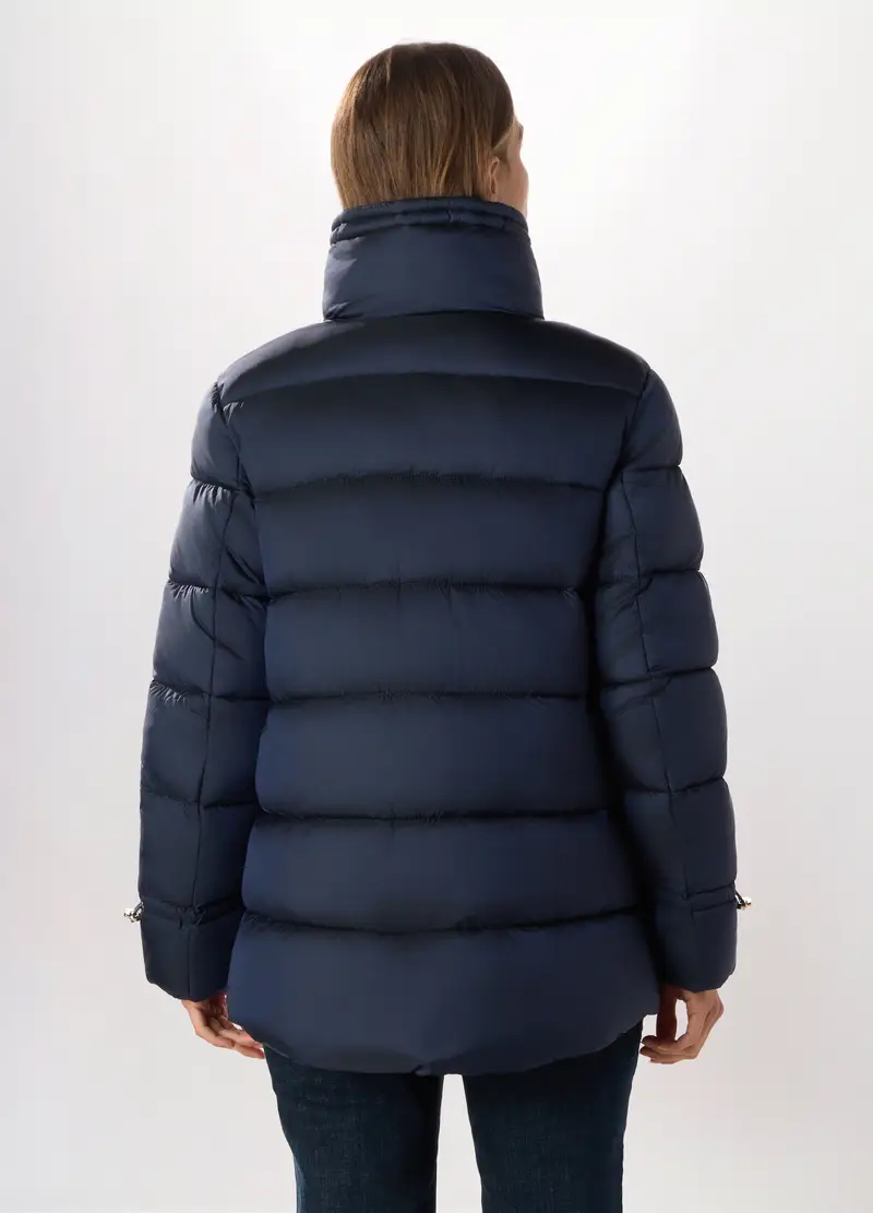 Giubbotto Imbottito A Collo Alto Donna, Blu navy miniatura 2