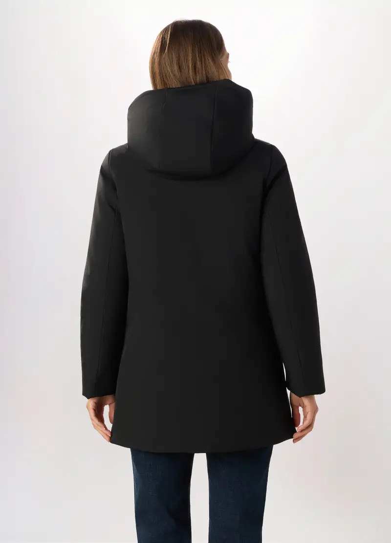 Giubbotto Imbottito A Collo Alto Donna, Nero miniatura 2