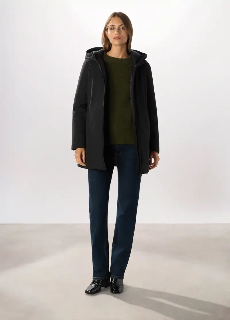 Giubbotto Imbottito A Collo Alto Donna, Nero