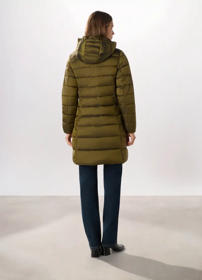 Giubbotto Imbottito Con Cappuccio Donna, Verde oliva miniatura 2