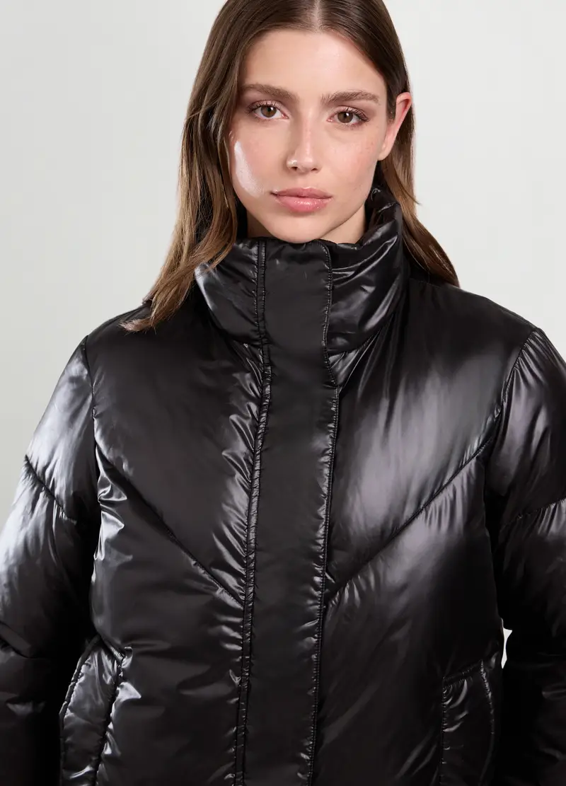 Giubbotto Imbottito Donna, Nero grafite miniatura 3