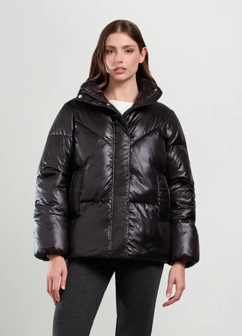 Giubbotto Imbottito Donna, Nero grafite