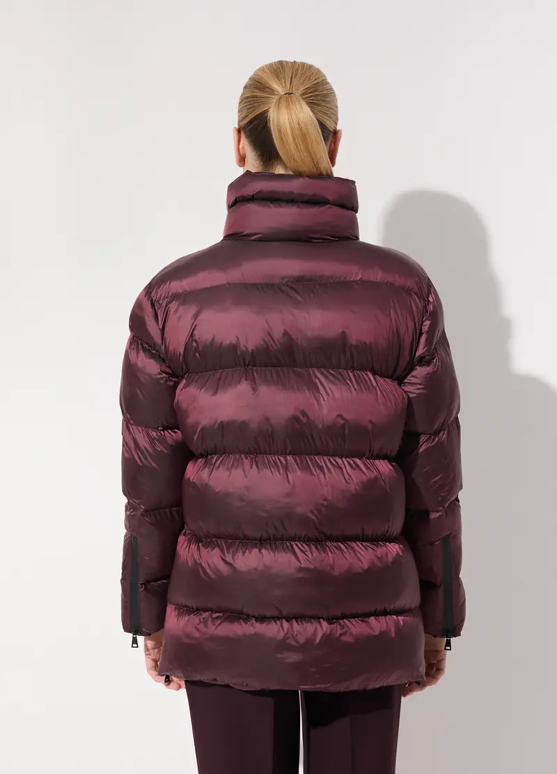 Giubbotto Imbottito Effetto Laminato Donna, Unisex, Rosso scuro miniatura 3