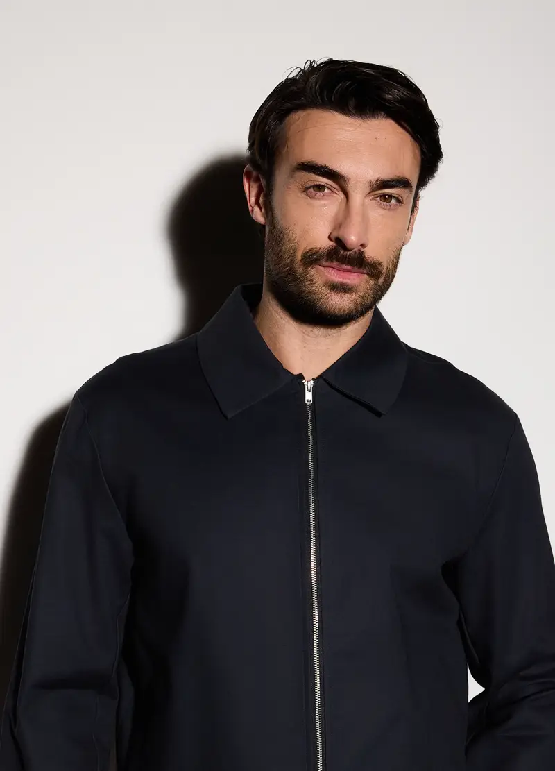 Giubbotto In Cotone Stretch Uomo, Nero miniatura 3