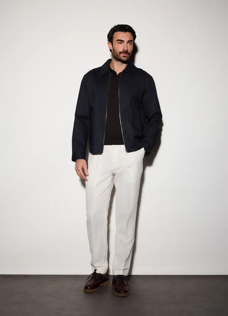 Giubbotto In Cotone Stretch Uomo, Nero