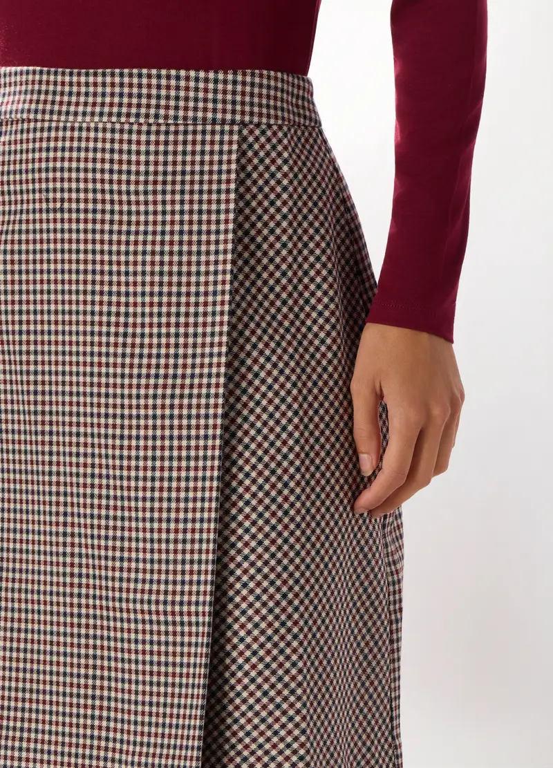 Gonna A Portafoglio Jacquard Donna, Blu/rosso miniatura 3