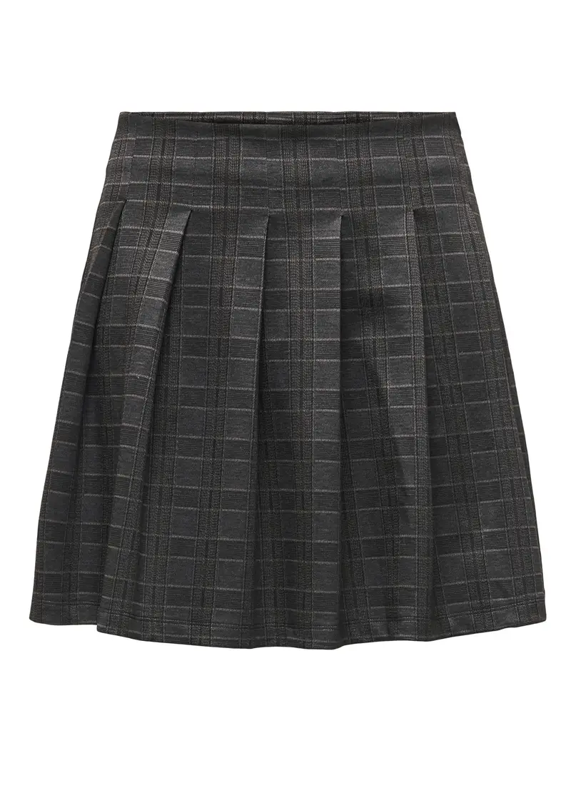 Gonna Corta A Quadri Donna, Unisex, Grigio scuro