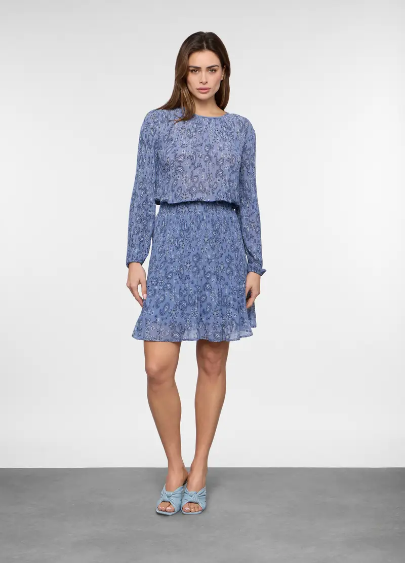 Gonna Corta In Crepe Donna, Azzurro chiaro