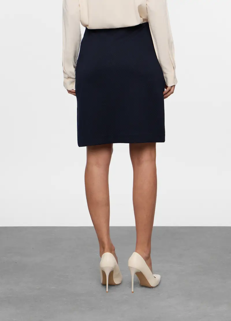 Gonna Corta Jacquard Stretch Donna, Blu scuro miniatura 2