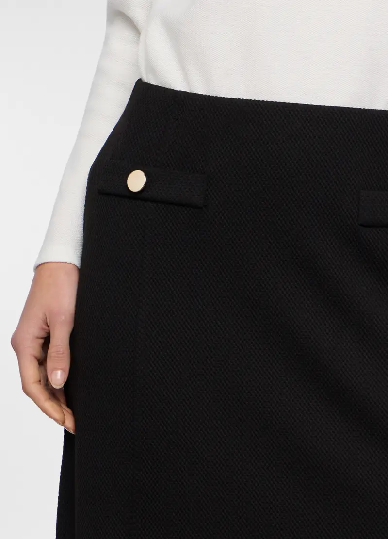 Gonna Corta Jacquard Stretch Donna, Nero miniatura 3