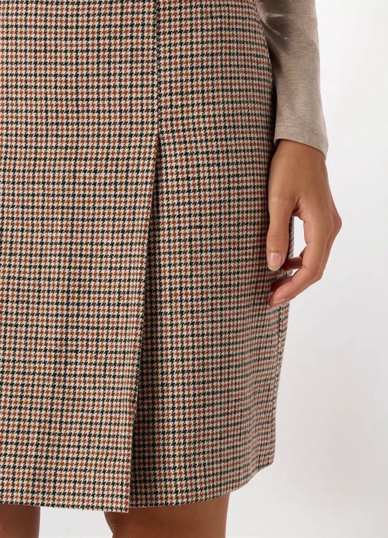 Gonna Corta Misto Viscosa Donna, Nero/beige miniatura 3