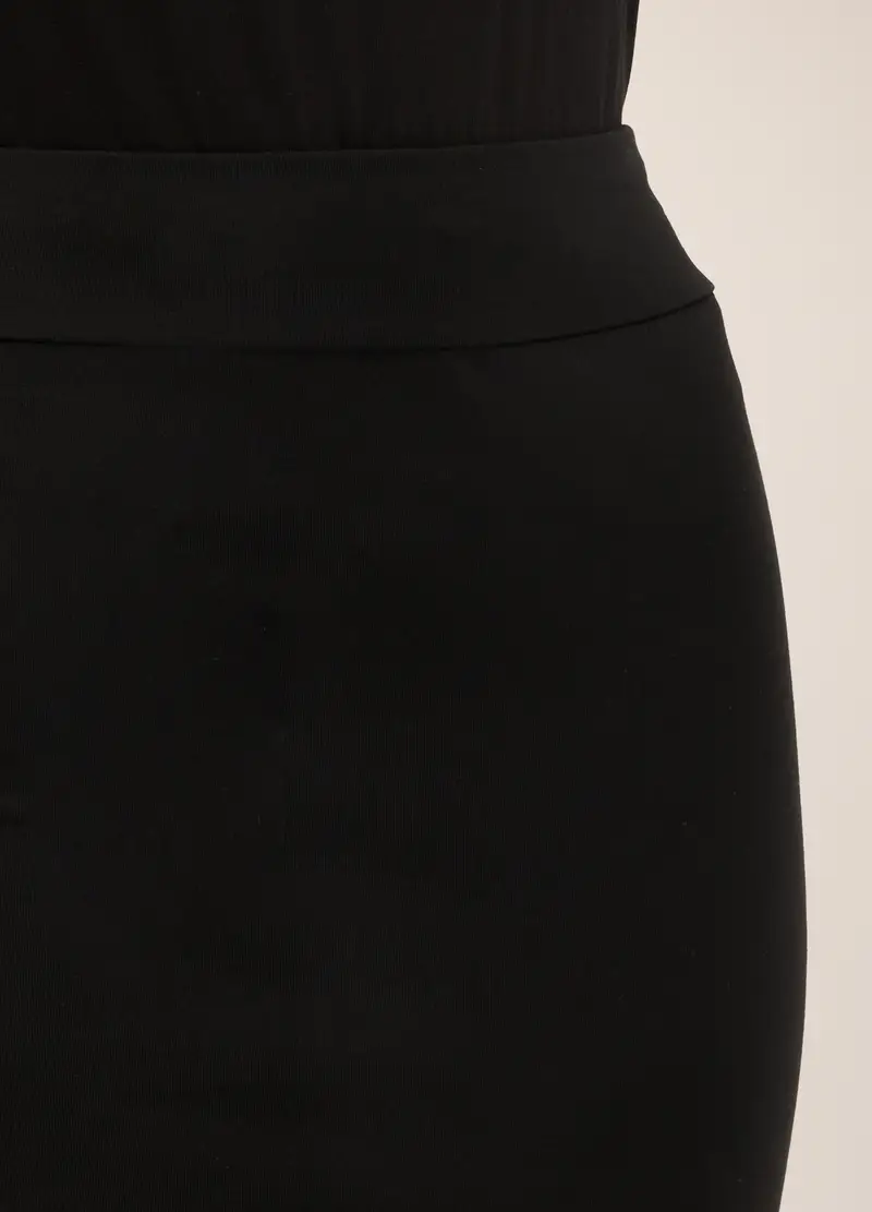 Gonna In Jersey Di Cotone Stretch Donna, Nero miniatura 3
