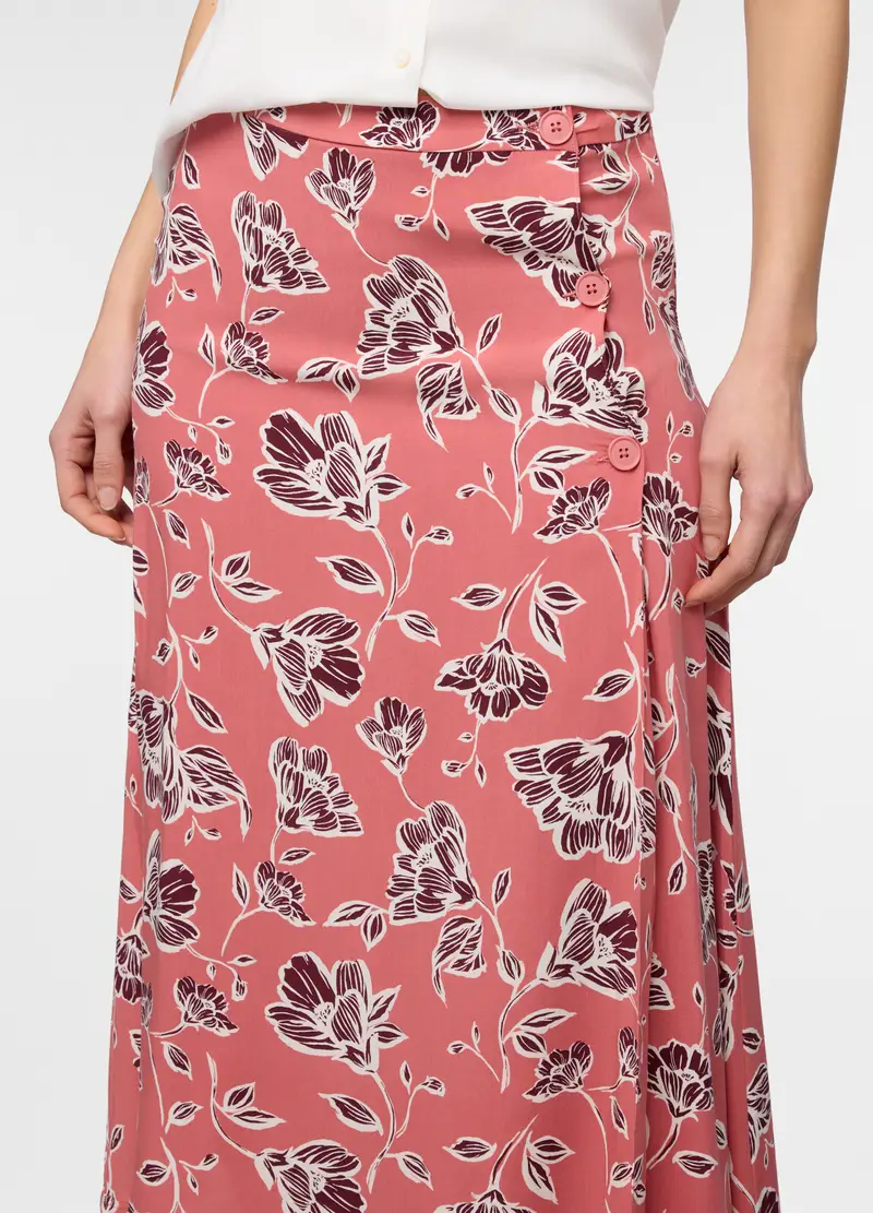 Gonna Lunga A Portafoglio Donna, Rosa corallo miniatura 3