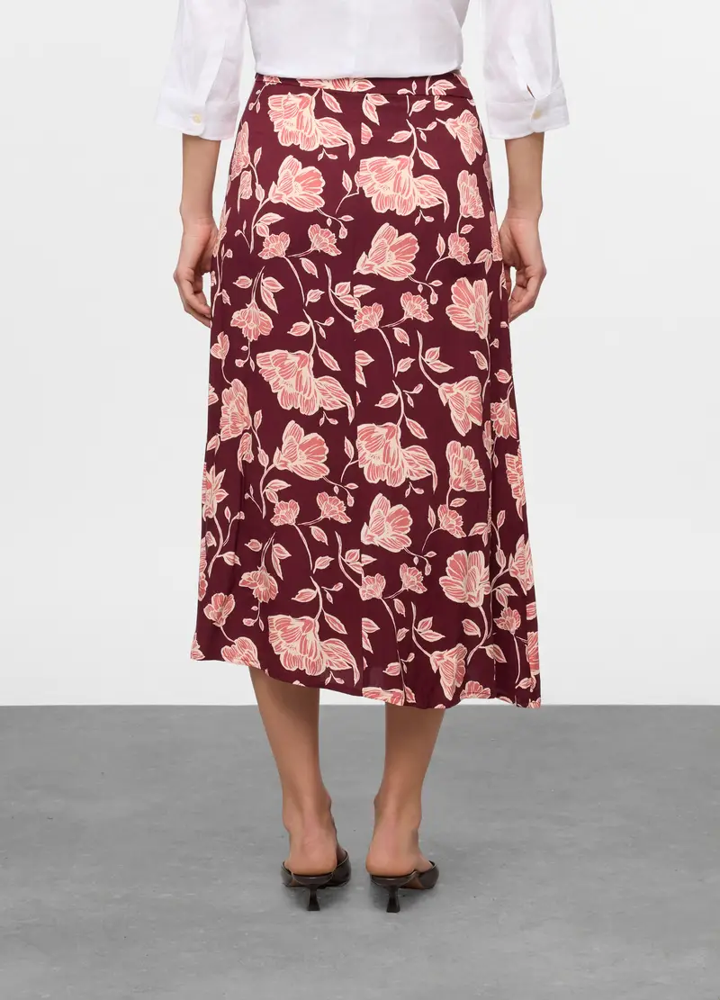 Gonna Lunga A Portafoglio Donna, Rosso burgundy miniatura 2