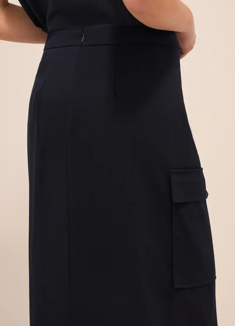 Upim, Gonna Lunga A Portafoglio In Twill Donna, Blu scuro, Taglia: XS miniatura 2