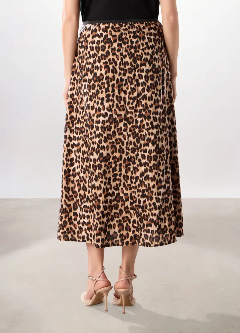 Gonna Lunga Animalier Donna, Marrone antilope miniatura 2