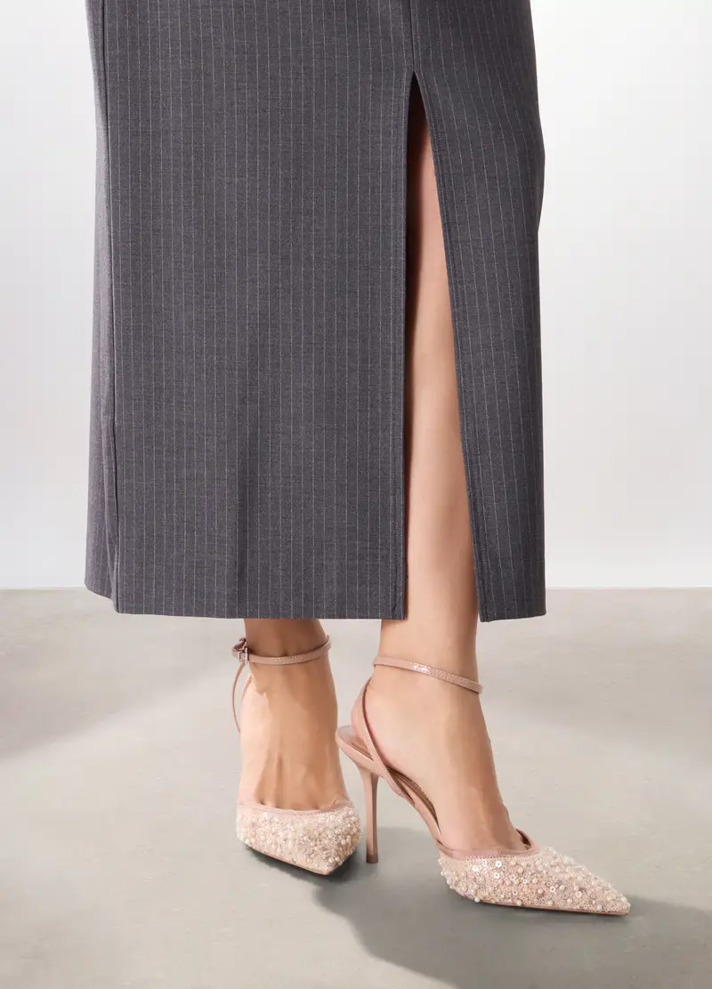 Upim, Gonna Lunga Gessata In Poli Viscosa Donna, Grigio chiaro, Taglia: XS miniatura 2