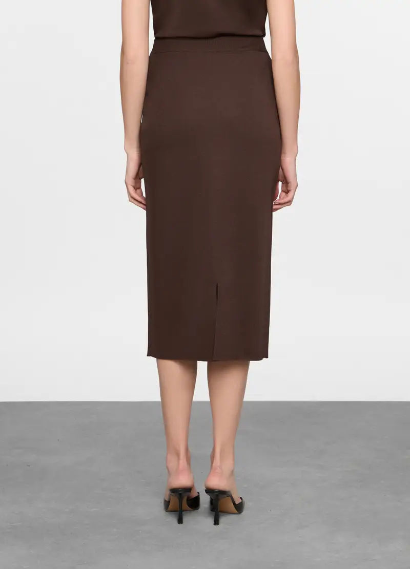 Gonna Lunga In Maglia Donna, Marrone cioccolato miniatura 2