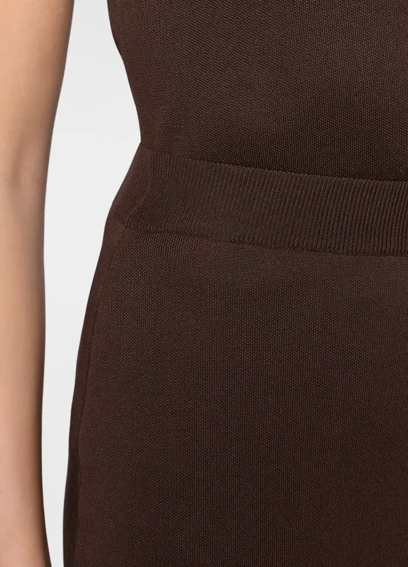 Gonna Lunga In Maglia Donna, Marrone cioccolato miniatura 3