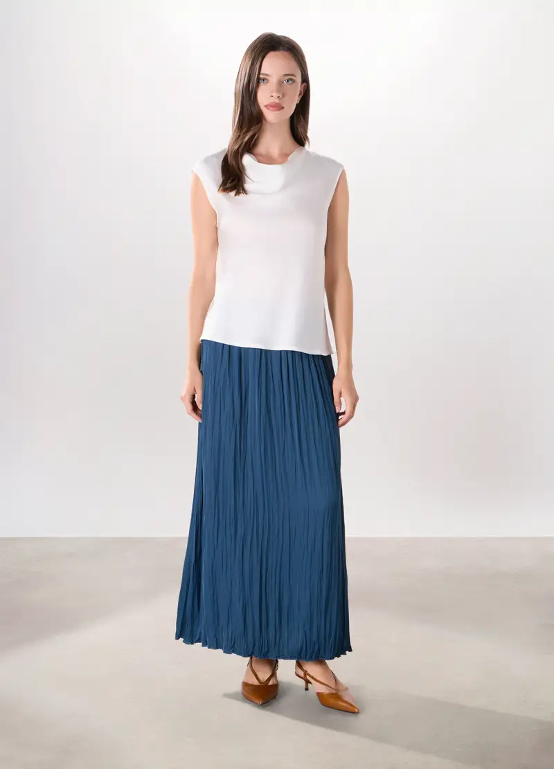 Gonna Lunga In Raso Donna, Blu Bluette