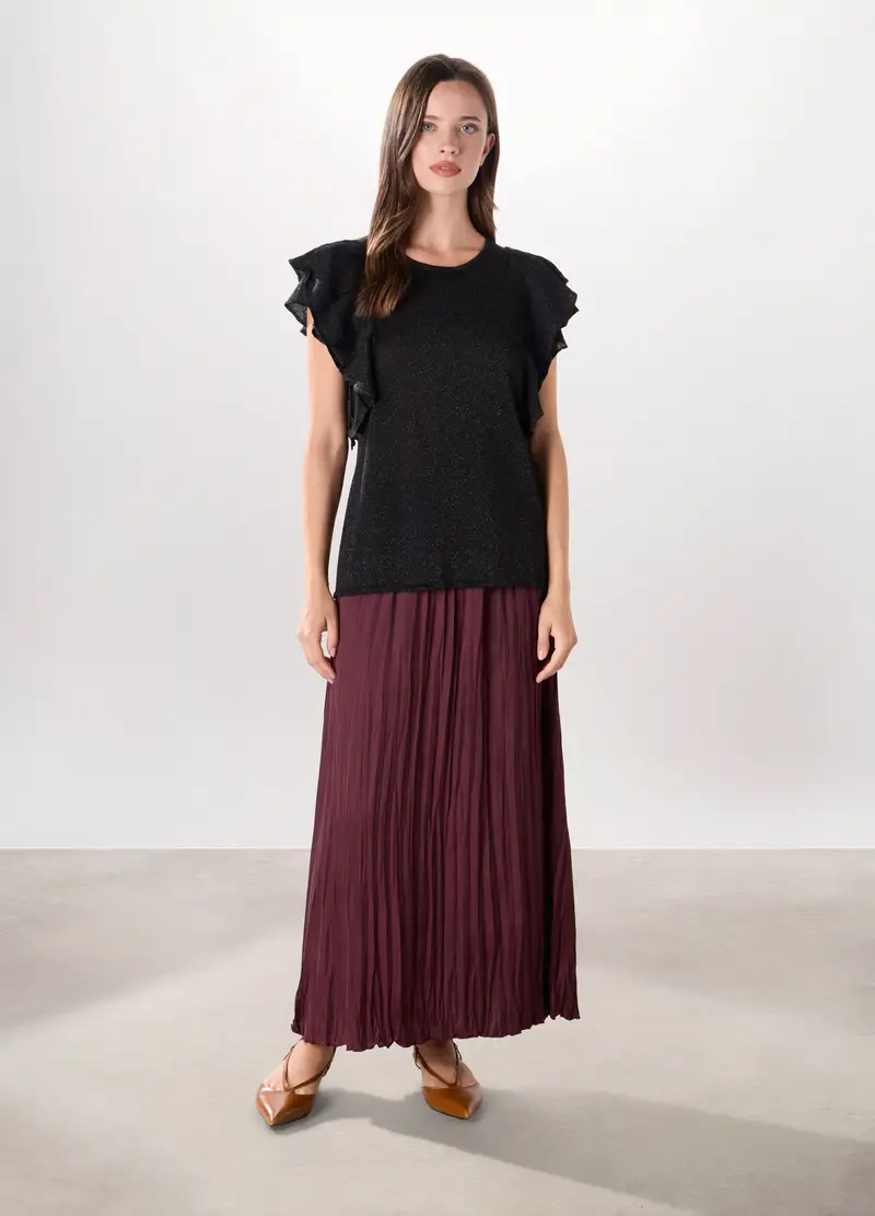 Gonna Lunga In Raso Donna, Rosso burgundy