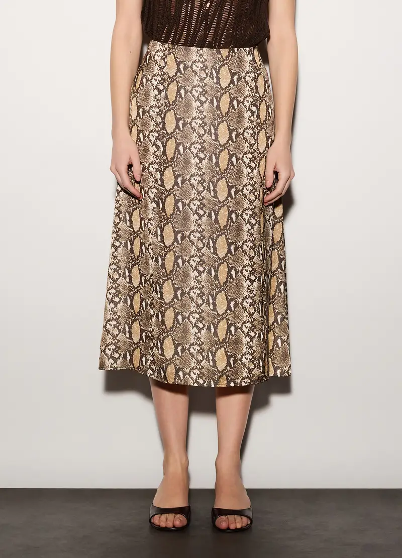 Gonna Lunga In Raso Donna, Unisex, Beige chiaro miniatura 2