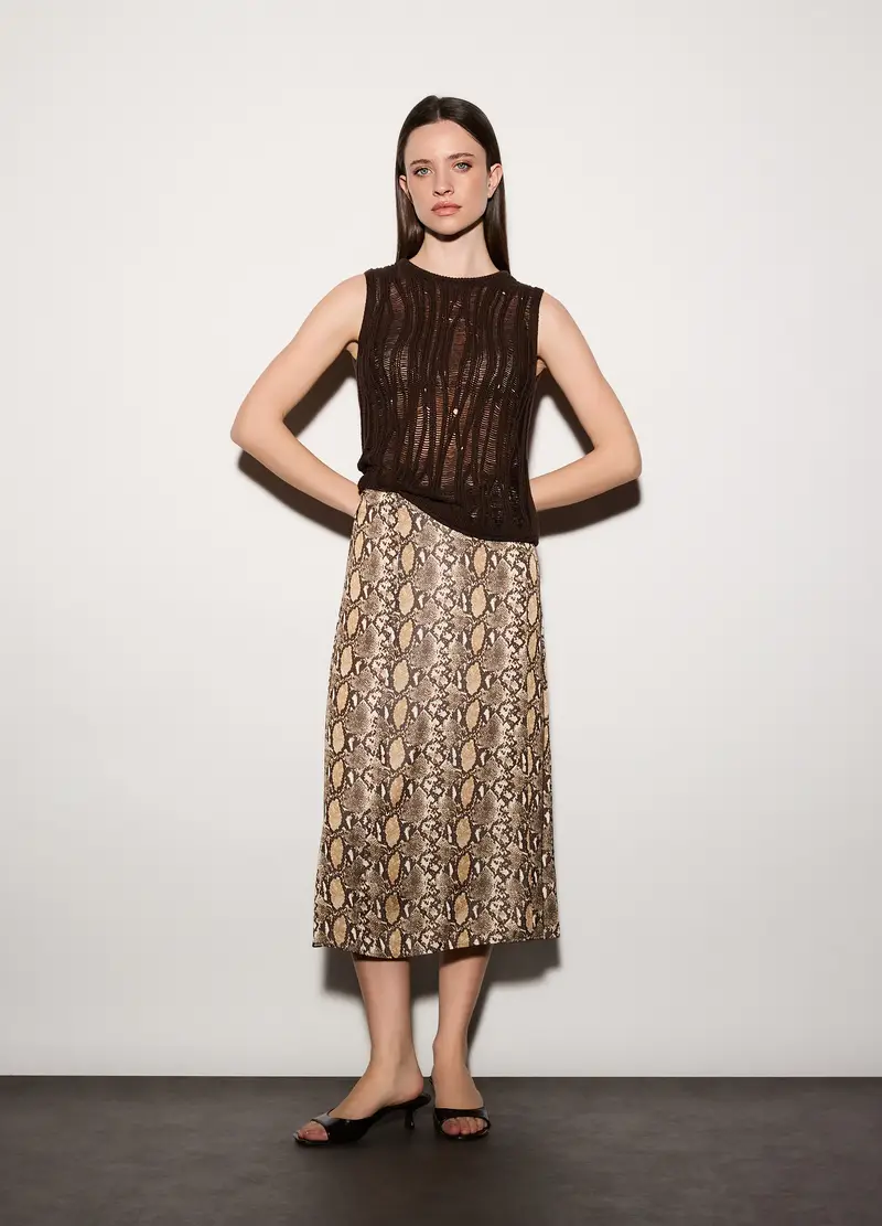 Gonna Lunga In Raso Donna, Unisex, Beige chiaro