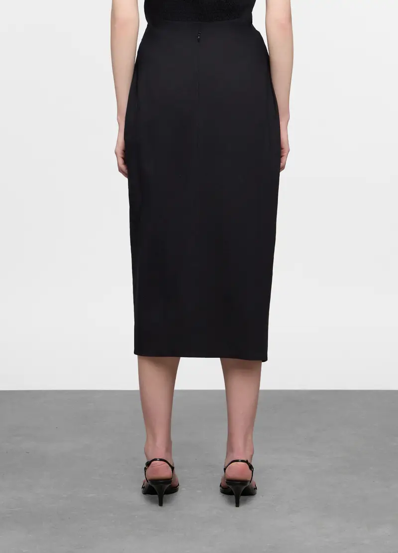 Gonna Lunga Misto Lino Donna, Nero miniatura 2